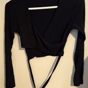 Elegant Black Wrap Top